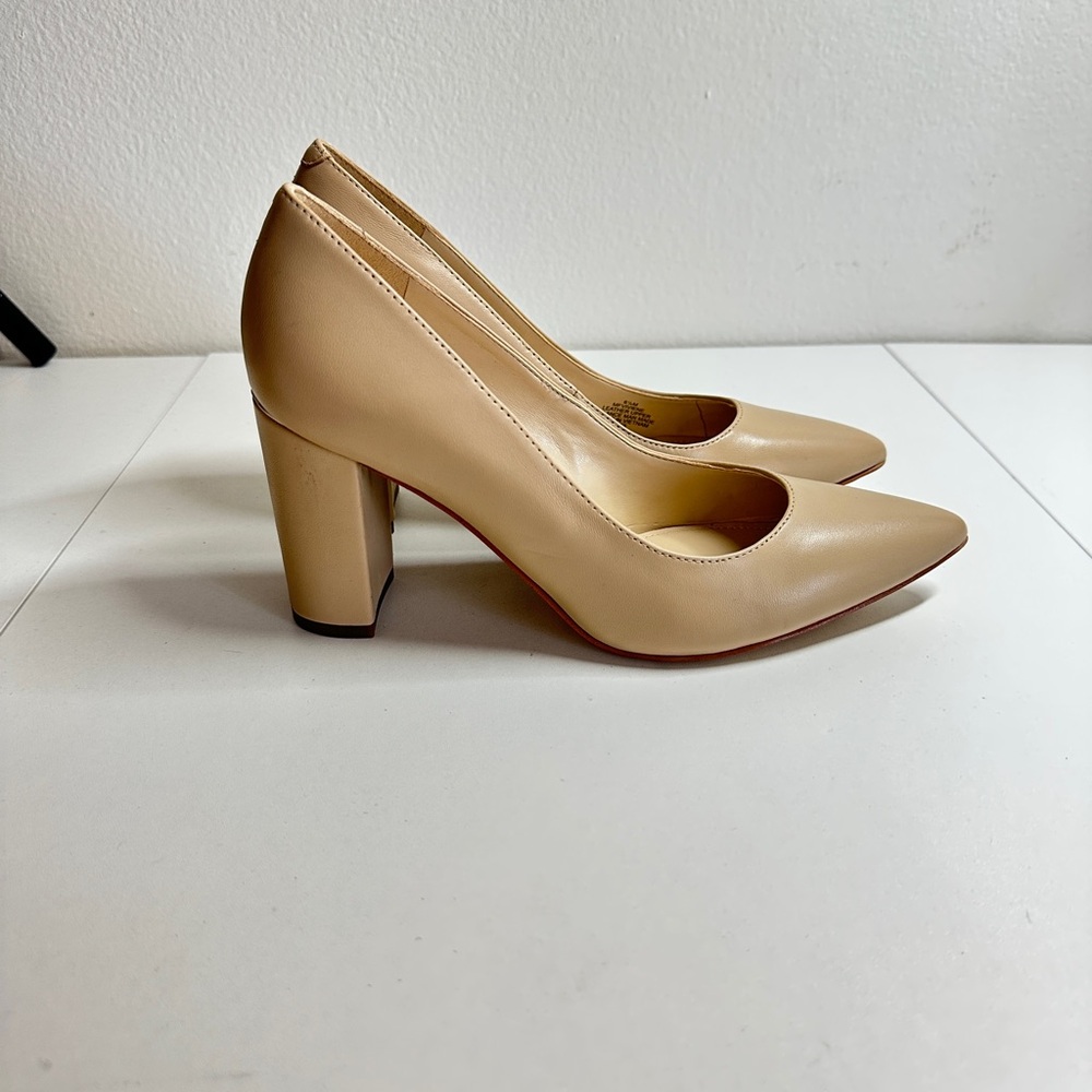Mark Fisher Tan Women's Block Heel Pumps